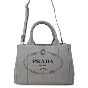 PRADA Canapa Denim Handbag Bag